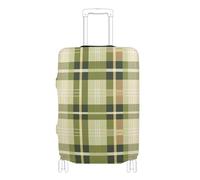 Elastic luggage protector covers Scratchproof suitcase cover luggage protector Fit 18-32 Inch Luggage, christmas Plaid Khaki olive green print, XL 29-32 in