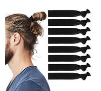 Elastic Men's Hair Bobbles Set - 5 Pieces - Unparalleled Strength, No Hair Damage - Ideal for Curls, Bun & Volume - Created for Men with Long Hair (Black)