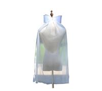 Elastic Mesh Bow Bride Veil White Double-Layer Marriage Wedding for Weddings, Parties