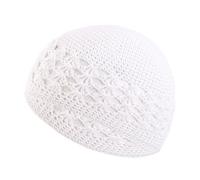 Elastic Muslims Winter Hat Crochet for Women Men Breathable Hollow Out Soft Pray Supplies Knit Hats for Hats for for for Adult and Teens White
