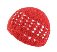 Elastic Muslims Winter Hat Crochet for Women Men Breathable Hollow Out Soft Pray Supplies Knit Hats for Hats for for for Adult and Teens Red