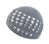 Elastic Muslims Winter Hat Crochet for Women Men Breathable Hollow Out Soft Pray Supplies Knit Hats for Hats for for for Adult and Teens Gray