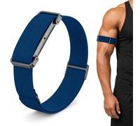 Elastic Nylon Bicep Band Compatible with Google Fitbit Air, Adjustable Stretch Woven Arm Strap with Sliding Buckle and Integrated Metal Frame