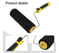 Elastic Nylon Roller Brush for Wall Putty and Plastering, 9 Inch Round Paint Roller for Home Improvement and DIY Projects(Black)
