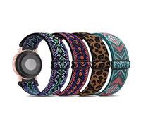 Elastic Nylon Strap 4-Pack: 18mm, 19mm, 20mm, 22mm Quick Release - Compatible with Samsung, Garmin, Fossil, Amazfit, Huawei Watch