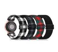 Elastic Nylon Strap 4-Pack: 18mm, 19mm, 20mm, 22mm Quick Release - Compatible with Samsung, Garmin, Fossil, Amazfit, Huawei Watch