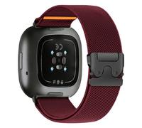 Elastic Nylon Straps Compatible with Fitbit Versa 4/3 Strap Women Men, Metal Parachute Buckle Soft Fabric No Gap Sport Loop Straps for Fitbit Sense Strap, for Versa 3/4 Band, 08-Burgundy, for Fitbit
