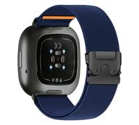 Elastic Nylon Straps Compatible with Fitbit Versa 4/3 Strap Women Men, Metal Parachute Buckle Soft Fabric No Gap Sport Loop Straps for Fitbit Sense Strap, for Versa 3/4 Band, 05-Midnight Blue, for