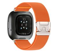 Elastic Nylon Straps Compatible with Fitbit Versa 4/3 Strap Women Men, Metal Parachute Buckle Soft Fabric No Gap Sport Loop Straps for Fitbit Sense Strap, for Versa 3/4 Band, 07-Orange, for Fitbit