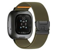 Elastic Nylon Straps Compatible with Fitbit Versa 4/3 Strap Women Men, Metal Parachute Buckle Soft Fabric No Gap Sport Loop Straps for Fitbit Sense Strap, for Versa 3/4 Band, 03-Military Green, for
