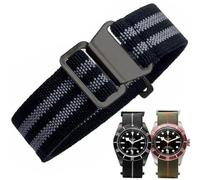 Elastic Nylon Watch Strap Navy Divers Parachute Fabric Replacement Watch Band with Clasp 18/20/22mm