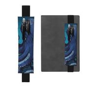 Elastic Pen Holder for Notebook Bookmark PU Leather Pencil Holder with Adjustable Band Pen Sleeve Pouch Blue octopus tentacles illustration Pencil Case Pencil Pouch for Planners Binders Books