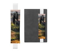 Elastic Pen Holder for Notebook Bookmark PU Leather Pencil Holder with Adjustable Band Pen Sleeve Pouch Tuscany Landscape Tree Scenery Farm Pencil Case Pencil Pouch for Planners Binders Books