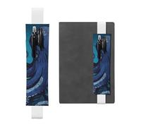 Elastic Pen Holder for Notebook Bookmark PU Leather Pencil Holder with Adjustable Band Pen Sleeve Pouch Blue octopus tentacles illustration Pencil Case Pencil Pouch for Planners Binders Books