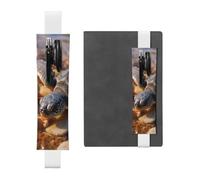 Elastic Pen Holder for Notebook, PU Leather Pen Sleeve Pouch for Gift | Cute Sea Turtle Crawled On The Beach Pencil Case, Detachable Bookmark Journal Pencil Holder Case - Hold 2-3 Pens, White