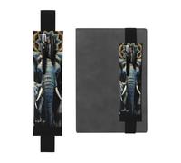 Elastic Pen Holder for Notebook, PU Leather Pen Sleeve Pouch for Gift | Two Elephants Pencil Case, Detachable Bookmark Journal Pencil Holder Case - Hold 2-3 Pens, Black