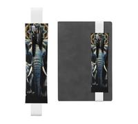 Elastic Pen Holder for Notebook, PU Leather Pen Sleeve Pouch for Gift | Two Elephants Pencil Case, Detachable Bookmark Journal Pencil Holder Case - Hold 2-3 Pens, White
