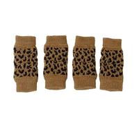 Elastic Pet Dog Leg Warmer Socks Sleeves Protectors, Leopard Print, Cotton, Size M, 4 Pieces