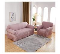 Elastic Pink LShape Sofa Cover with Skirt ScratchResistant Cushion Covers for 1/2/3/4 Seat Living Room Adjustable Furniture Protector Stylish Home Décor