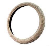 Elastic Plush Car Steering Wheel Cover 15 Inch with Anti Slip Design for a Secure Grip and Breathable Material, Fits Most Standard Vehicle Steering Wheels (Beige)