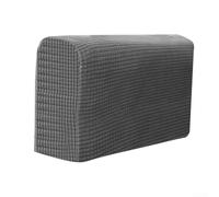 Elastic Polyester Armrest Protectors for Sofas and For Armchairs, NonSlip Covers to Defend Against Dirt and Damage, Seamless Fit, Machine Washable (Dark Grey)