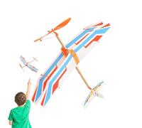 Elastic Powered Glider, Model Aircraft Set, Wind Up Plane with Smooth Launch Feature, DIY Flying Toy for Girls and Students, Aviation Model with Lightweight Build, Outdoor Game for Garden and Sports