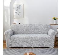 Elastic Print Sofa Covers for 1-4 Seater, Anti-Stain Slipcovers for Kids, Stretchable Jarapas Sofa Protector (2-Seater, Silver Gray)