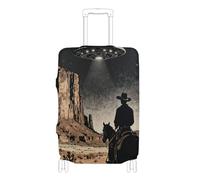 Elastic protective luggage covers Anti Scratch carry on suitcase cover travel accessory Fit 18-32 Inch Luggage, UFO cowboy illustration, XL 29-32 in