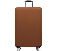 Elastic Protective Suitcase Cover Plain Colour Protective Suitcase Cover Cabin Suitcase Cover 18 to 32 Inches (Brown,L (26"-28" Inches))