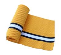 Elastic Ribbed Cuffs Cotton Spandex Stretch Knit Cuff Waistband Leg Arms Rib Trim Jersey Baseball Ribbed Fabric(Yellow)