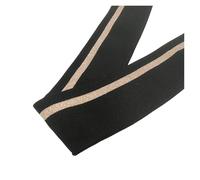 Elastic Ribbed Cuffs Flash Stripe Sewing Rib Fabric Metallic Contrast Tissu Dazzling Collar Cuffs Hem Quilting Cloth(Black Gold)