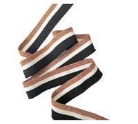 Elastic Ribbed Cuffs Flash Stripe Sewing Rib Fabric Metallic Contrast Tissu Dazzling Collar Cuffs Hem Quilting Cloth(Brown White Black)