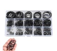Elastic Rings - Carbon Steel 17.6 x 10.2 x 2.2 cm 300 Pieces | Type C Retaining Ring with Bearing | External Fixing Clips | 300 Piece Assortment Kit in 15 Sizes with Box