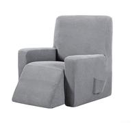 Elastic rocking chair cover suitable for recliners and sofas, featuring thick elastic straps on the bottom for a snug fit and full chair protection (light gray)