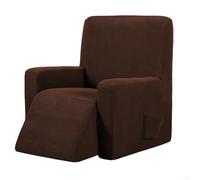 Elastic rocking chair cover suitable for recliners and sofas, featuring thick elastic straps on the bottom for a snug fit and full chair protection (dark coffee)