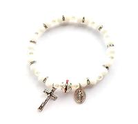 Elastic Rosary Bracelet - Adjustable Fit, Stylish Design for Everyday Wear, Religious Events | Handmade Bead Jewelry Gift for Women, Men, Unisex