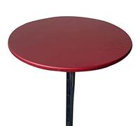 Elastic Round Table Cover with Elastic Edge Waterproof Non-Slip Tablecloth for Home Kitchen Patio Parties (Red 120cm Diameter)