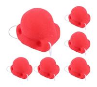 Elastic Rubber Clown Nose, 6 Pieces Novelty Red Clown Noses