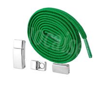 Elastic Shoe Laces 1 Pair Square Mutual Attraction Buckle No Tie Shoelaces for Sneakers Flat Shoelace Kids Adult Elastic Laces for Trainers, Casual Shoes(10 Green)