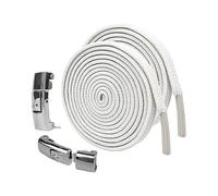 Elastic Shoe Laces | Flexible Shoe Chains: Quick Release Shoe Laces Without Ties, Laces DecorationsWith Metal Buckles For Sneakers, Adults And Children, white, Consulte la descripción