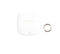 Elastic Silicone Protective Case for OPPO Enco R5 Wireless Earbuds Anti-Scratch Shock-Absorbing Anti-drop Impact-resistant Wear-proof Cover Sleeve Accessories with Anti-loss Buckle (White)