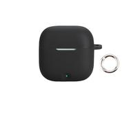 Elastic Silicone Protective Case for OPPO Enco R5 Wireless Earbuds Anti-Scratch Shock-Absorbing Anti-drop Impact-resistant Wear-proof Cover Sleeve Accessories with Anti-loss Buckle (Black)