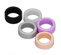 Elastic Silicone Smart Ring Protector Anti Scratch Cover 5pcs Black White Gray Pink Purple for Daily Use Compatible with All Smart Rings (S)