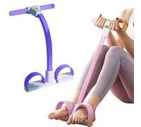Elastic Sit Up Pull Rope with Foot Pedal, Multifunction Tension Rope, Yoga Pedal Puller Resistance Band, Tension Rope Fitness Equipment for Abdomen/Waist/Arm/Leg Stretching Slimming Training (Purple)