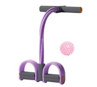 Elastic Slimming Training Equipment, Pedal Resistanced Band with Handle, 26.5x46cm 4-Tube Exerciser, Reliable Accessory for Full Body Workouts and Improving Your Cores Strengths