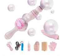 Elastic Smoke Bubble Machine,Rechargeable Automatic Electric Smoke Bubble Machine,Colorful Lights & Music,Bubble Fog Game for Parties,Beaches,With Gloves & Spill-Proof Cup