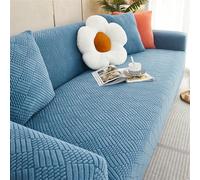 Elastic Sofa Cover, Knitted Fabric, Soft All-Inclusive Protector for Low Back Sofas, Fitted Sheet Style, Suitable for 3 Seater