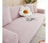 Elastic Sofa Cover, Knitted Fabric, Soft All-Inclusive Protector for Low Back Sofas, Fitted Sheet Style, Suitable for 3 Seater