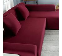 Elastic Sofa Cover Single Piece Red Stretch Slipcover for Sofa Removable & Washable Couch Protector Universal Fit for 1Seater Furniture Durable & Stylish