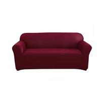 Elastic Sofa Cover, Stretchable 1-Piece Furniture Protector for 4-Seater Couch & Armchair, Polyester & Spandex Fabric, Burgundy Color, Modern Design.
